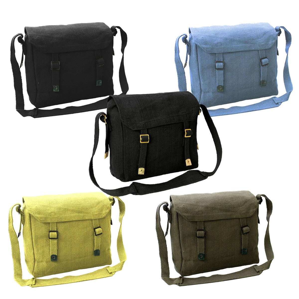 Canvas Bag Vintage Army Military Style Haversack Webbing Work Tool Shoulder Sack