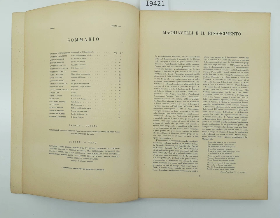Parallelo rivista trimestrale di letteratura arte e cultura anno I n. 2 1943 - Immagine 4 di 4