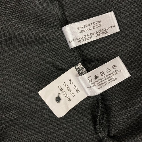 Camisa polo de golf Cutter & Buck Pima de algodón para hombre M negra a rayas bordada PERÚ - Imagen 12 de 15