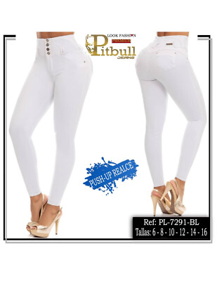 Kolumbianische Jeans, 36 (8) - Push Up Effekt Weiß