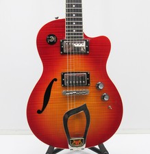 Hagstrom D2f Deluxe Semi-hollow Electric Guitar Cherry Burst Sunburst + Case