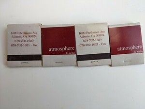 1990s Atmosphere Bistro Restaurant in Atlanta Matchbooks - includes 4
