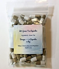 Discover the Power of 60 Green Tea Herbal Capsules: Camellia Sinensis 500mg vn