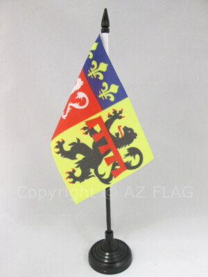 Drapeau De Table Drôme 15x10cm AZ FLAG - Petit Drapeau Départemental Avec Socle Et Hampe - Pour Bureau Ou Décoration