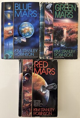 Lot 3 Mars Trilogy Kim Stanley Robinson Red Mars, Green Mars & Blue Mars HC/DJ