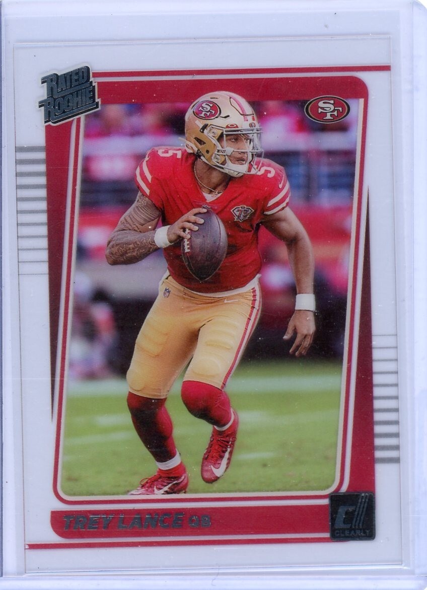 2021 Panini Clearly Donruss Trey Lance Rated Rookie #54 San Francisco 49ers RC