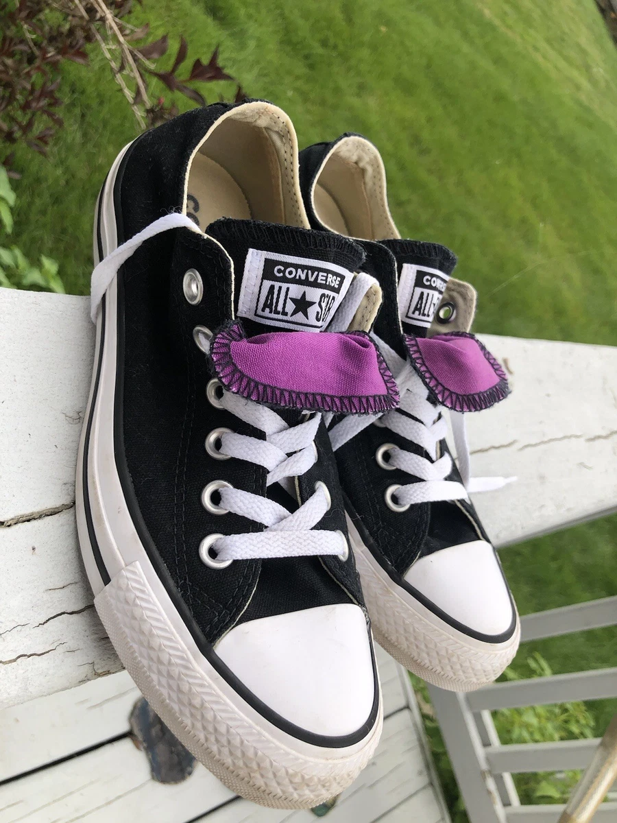 Converse black top and purple