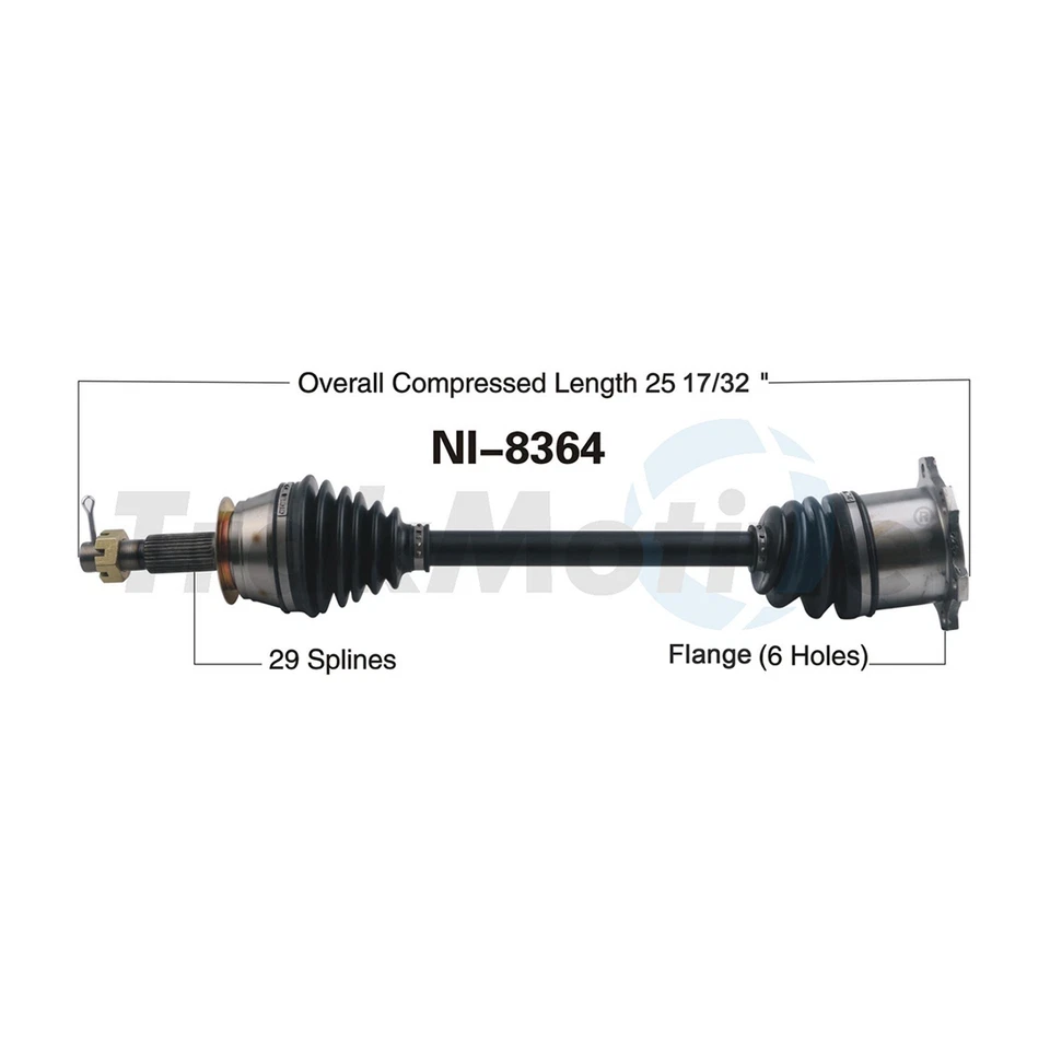 TrakMotive Rear Left Rear Right CV Axle Shaft 2x for 2002 till 2006 Infiniti Q45 - Image 2 of 3