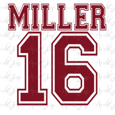 Custom Jersey Name and Number Iron on, Jersey name -number Adult Sizes