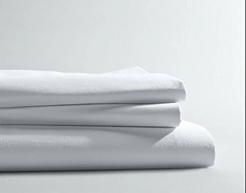 Juego de sábanas 600 hilos 100 % algodón natural 4 piezas 15"" de profundidad CalKing blanco liso Foto 4 de 4