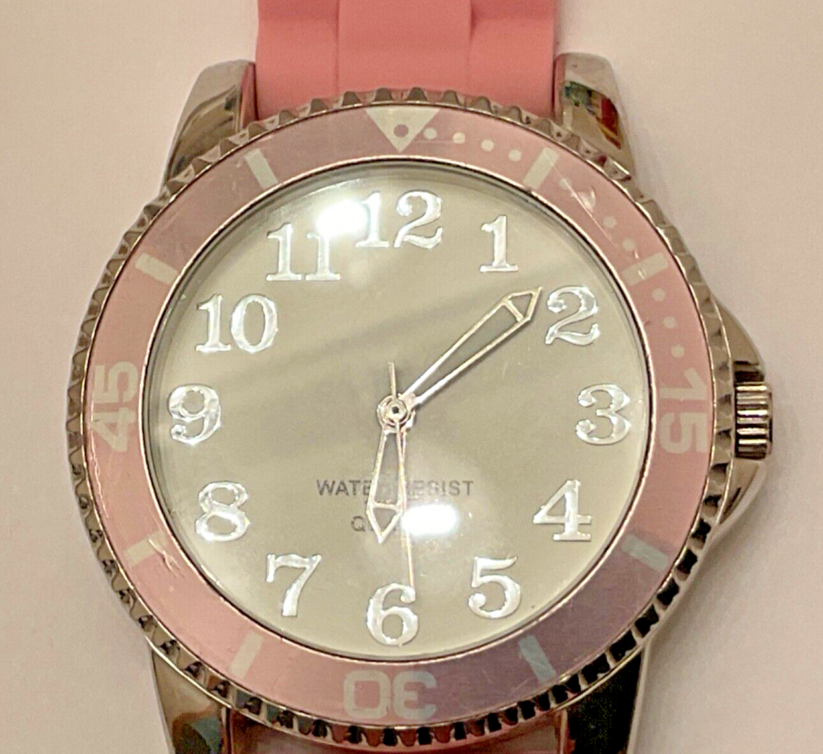 Accutime Ladies Wrist Watch Water Resistant Quartz Pink 