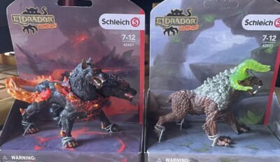 Schleich Eldrador Fantasy Creatures Lava Wolf Hellhound And  Rock Beast New