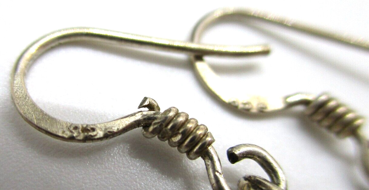 Signed 925 Sterling Silver Bezel set 4x6 mm oval citrine drop hook earrings View 4