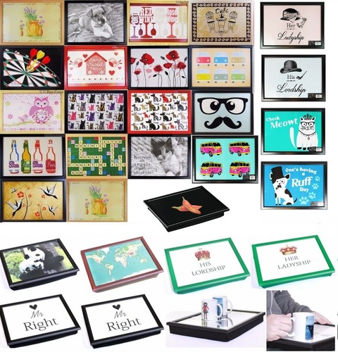 Laptrays Schoßtablett TV Abendessen Frühstück Sitzsack gepolstert gepolstert Kissen Geschenk Neu - Bild 1 von 45