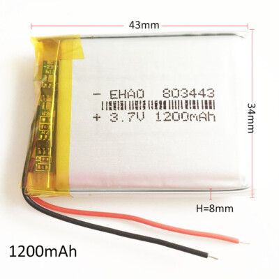 3.7V 1200mAh Lipo Rechargeable Battery Li ion Cells For GPS Mobile Phone 803443