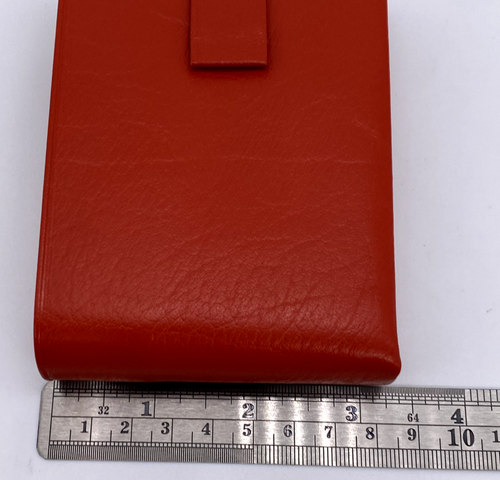 MELE Leather Wallet Top Grain Cowhide Orange Photo Card Key Retro VTG NIB - Picture 4 of 16