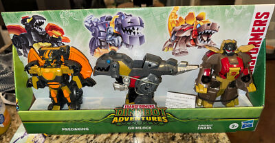 Transformers Dinobot Adventures Dinobot Squad Grimlock, Dinobot Snarl, e Predaking 3-Pack