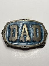 Vintage 1985 "Dad" The Great American Buckle Co. Made In USA Brass Belt Buckle