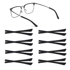 8 Pcs End Tips Soft Silicone Eyeglass Replacement Temples Anti-Slip Ear Sock