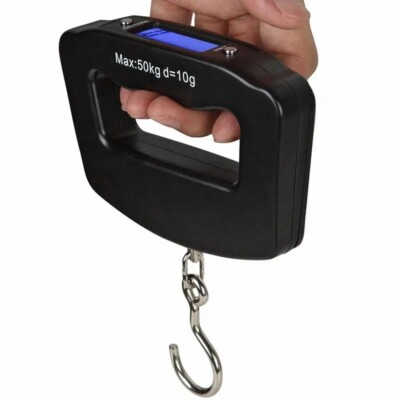 50 kg Digitale Gepäckwaage Tragbar Reisegepäck Gewicht Aufhängen Haken LCD