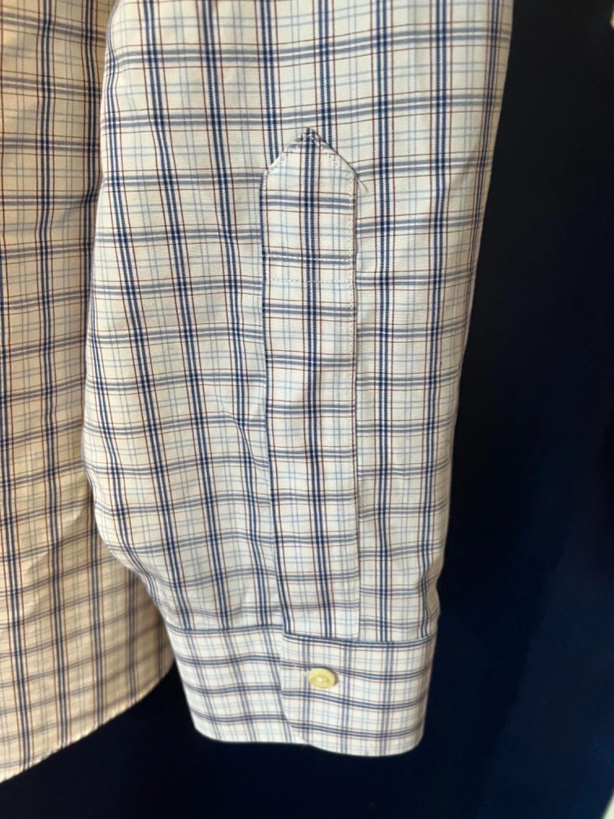 OFF WHITE Brooks Brothers Taglia 151 2 34 Camicia Abito Uomo 100% Cotone Americano Supima.Plaid