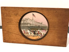 Antique Magic Lantern Slide - Unknown American History Image - Wood/Glass Slide