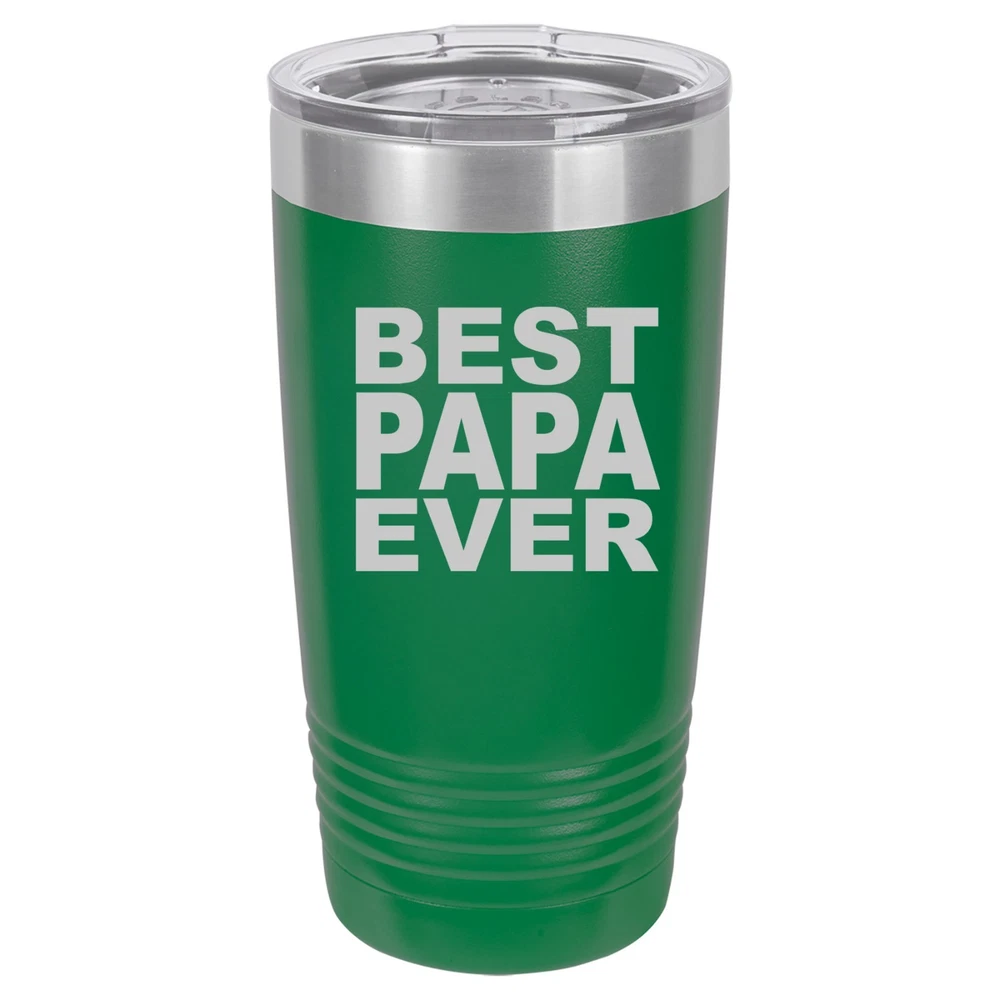 Tumbler 20oz 30oz Travel Mug Cup Vacuum Insulated Stainless Steel Best Papa Ever