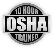 10 Hour OSHA Trained Vinyl Hard Hat Sticker Safety Construction Helmet Decal