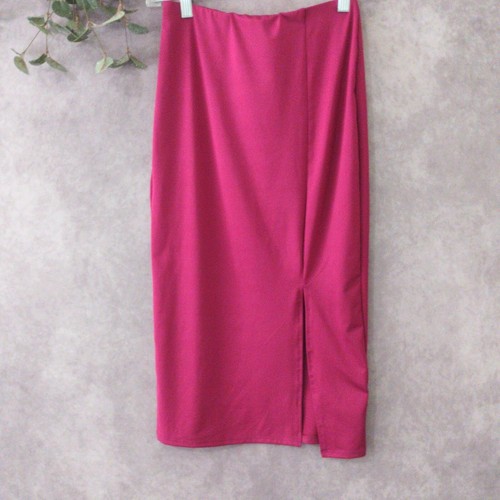21 SAINTS gonna donna rosa matita media slip on lunghezza ginocchio kick plissettata - Foto 6 di 6