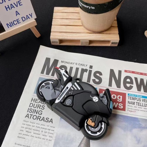 For Airpods 1st 2nd Cute Moto Motorcycle Cartoon 3D Silicone Earphone Cover Case - Picture 10 of 11