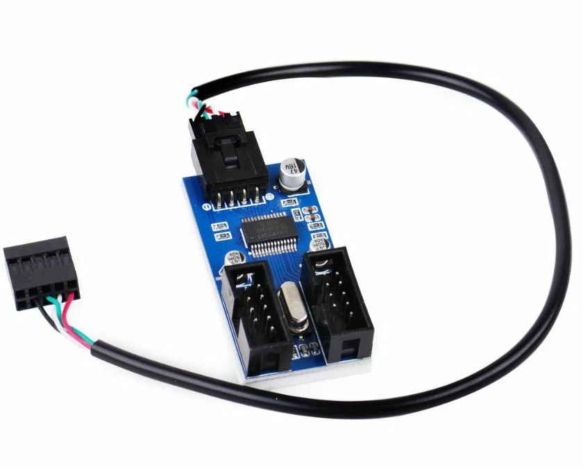 9pin motherboard Header to Dual 9-Pin male USB extension adapter Splitter Cable - Image 3 of 4