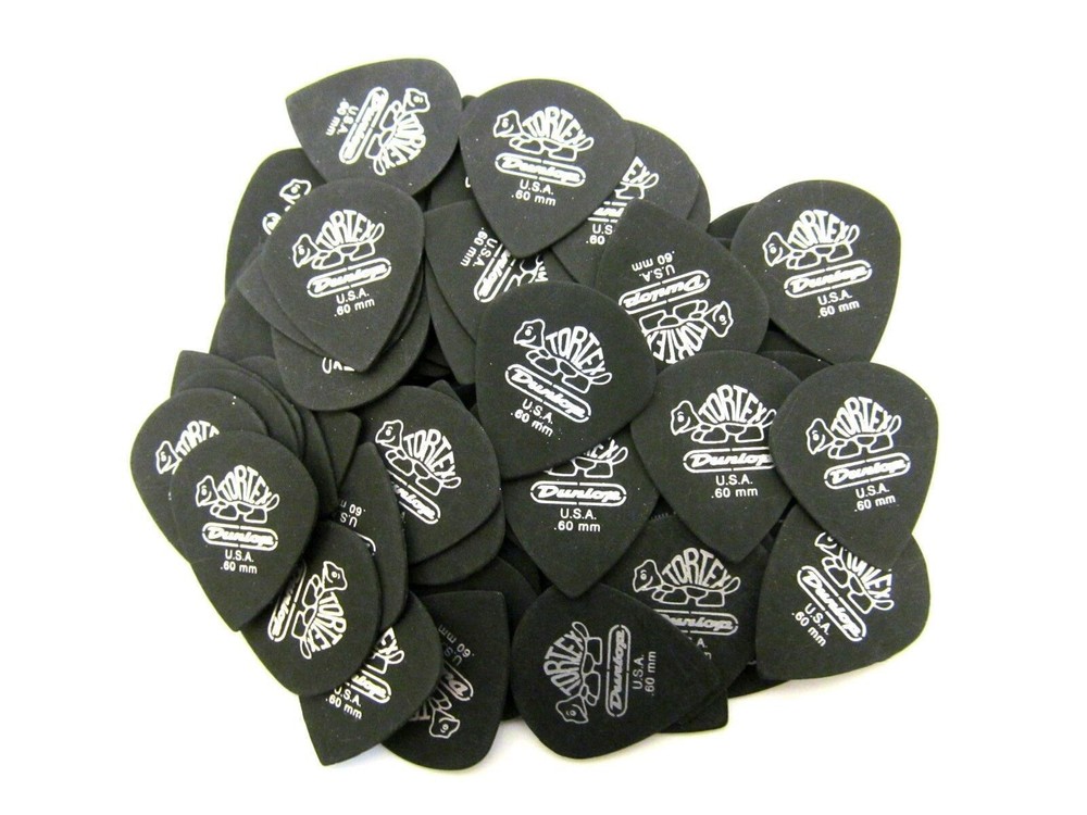 Dunlop Tortex Pitch Black Jazz Guitar Picks 72 Pack .60mm 482R.60  