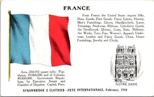 Postcard Strawbridge Clothier 1910 International Flag France D206