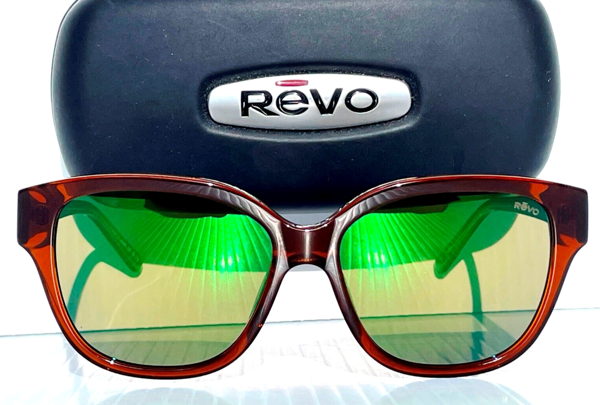 NEW Revo PERRY Shiny Brown POLARIZED Green Lens Sunglass 1219 02