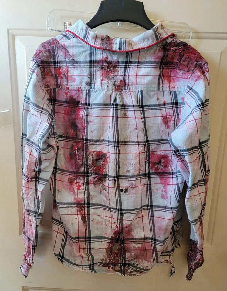 手绘僵尸睡眠衬衫 TWD 服装尺寸 M 独品 升级 — 第 2/2 张图片