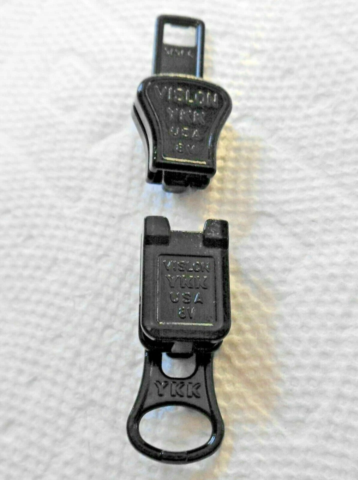 Set of 2 Black #8V heavy duty YKK nesting sliders for 2 Way Vislon zipper - Image 4 of 4