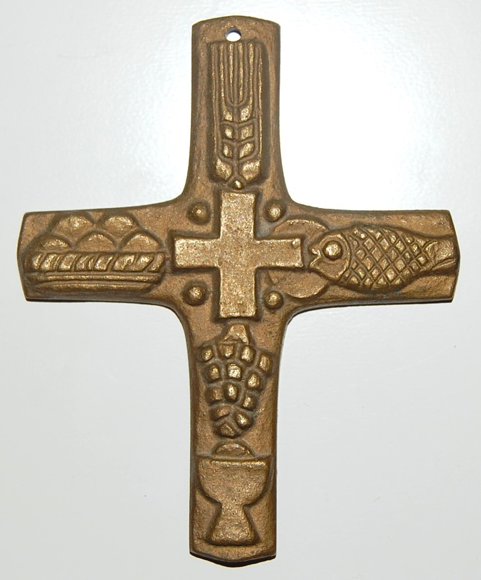 Kreuz, christliche Symbole, Bronzekreuz, Cross, Kruzifix, Kommunion