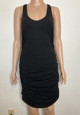 Express Ruched Side Black About Knee Dress