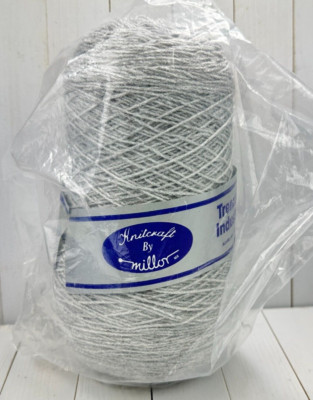 Yarn spool Cone Hand Machine Knitting Acrylic Nylon Knitcraft GREY #1415E 9oz