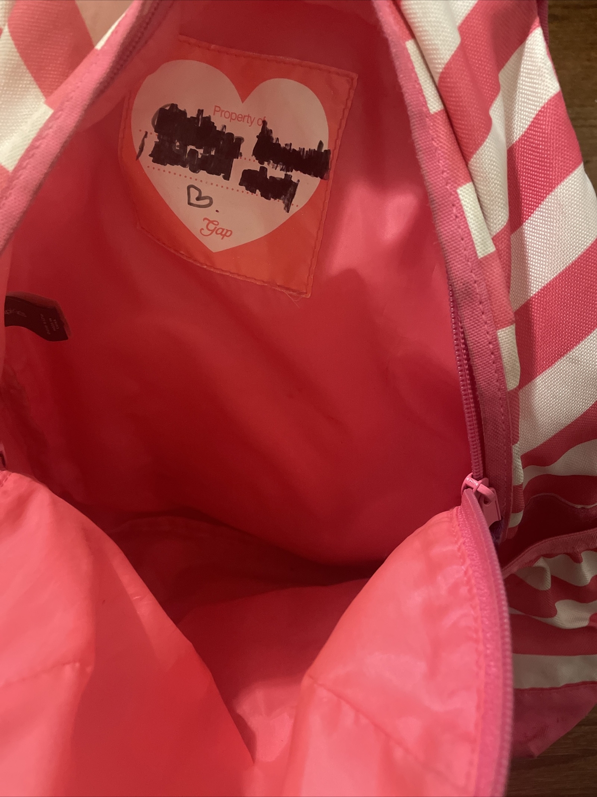 Gap Kids Girl’s Pink And White Backpack With Sequin Heart eBay