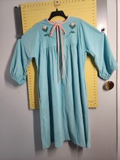 MODELS COAT Pastel Blue Housecoat Dress Zip Front Robe Lounge Sz 18 NOS Vintage
