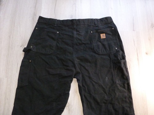 Carhartt Double Knee Pants Men's 44x30 Black Canvas Loose Fit Carpenter B136 EUC - Picture 7 of 11