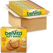 Soft Baked Banana Bread Breakfast Biscuits, Chewy Breakfast Bars, 6 Boxes of 5 P