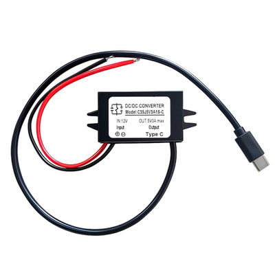 DC-DC 8V-32V Zu 5V Spannungs-Wandler USB-C 3A 15W, USB Buchse 12-V 5-V Strom-Ada