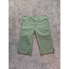 Billy Blues Sage Green Cropped Capri Pants Women's Size 3/4 Stretch Y2K Coastal