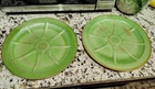 FRANKOMA Set of 2  #94F Prairie Green 9" Wagon Wheel Luncheon Plates ADA CLAY
