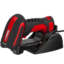 2D Industrial Barcode Scanner with Stand 433 Wireless 1968 Feet Transmission ...