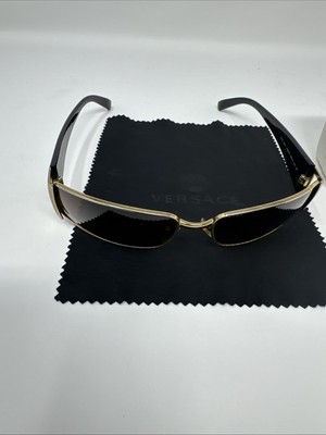 VERSACE MOD.2021 100213 GOLD BLACK RECTANGULAR EYEGLASSES 