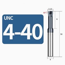 4-40 Carbide Three Tooth Thread End Mill Milling CNC Cutter - TiALN COATED