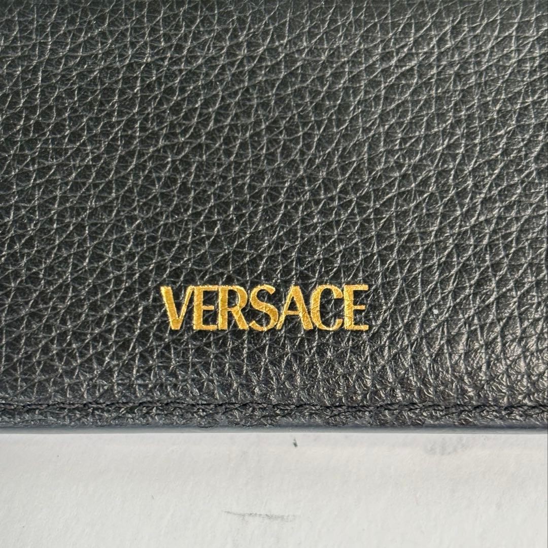 Versace VIRTUS Card Coin Case Black Gold Icon Leather thumbnail 4